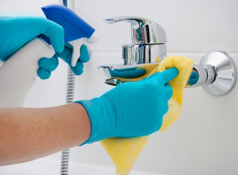 Carpet cleaning work area with controlled hazards